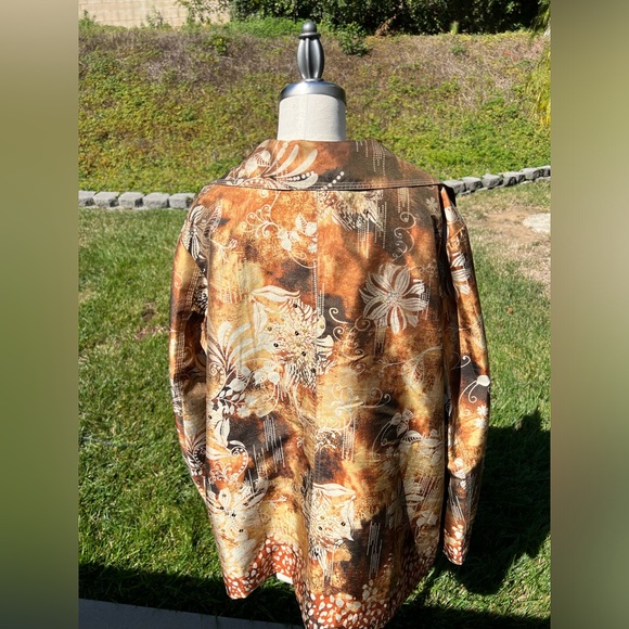 Chico’s Brown Floral Print Blazer - Picture 2 of 6